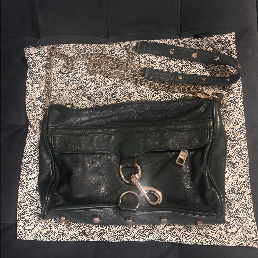 Rebecca Minkoff Dark Green Leather Crossbody Bag